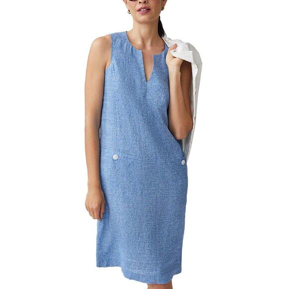 NWOT J. McLaughlin Rue Linen Dress in Blue, S - Picture 2 of 7